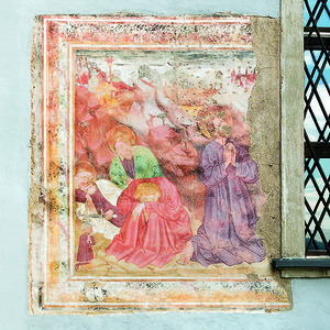 Ölbergfresko aus der Zeit um 1450