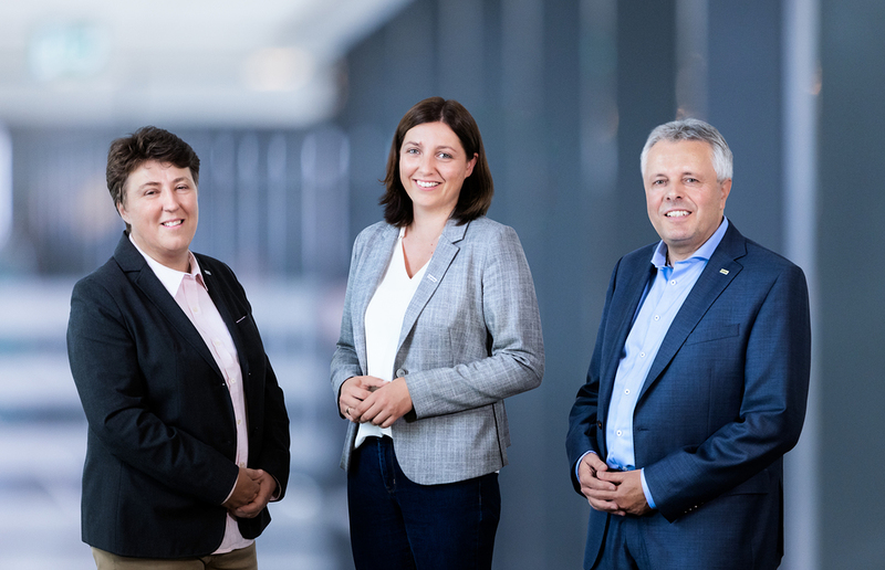 Jorj Konstantinov Verantwortung für Menschen in Not wahrnehmen: Caritas Steiermark mit Vizedirektorin Petra Prattes, Direktorin Nora Tödtling-Musenbichler und Vizedirektor Erich Hohl.