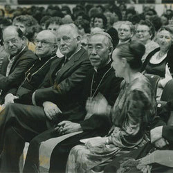 Bischof Dr. Johann Weber, Bischof Michael Pak und Bischof Josef Chang