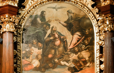 Mariä Himmelfahrt in einer Tintoretto zugeschriebenen Darstellung in der Grazer Stadtpfarrkirche