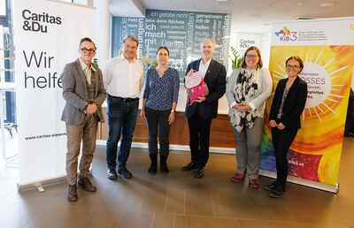 Walter Prügger, Diözese Graz-Seckau; Fritz Mayer, Caritas; Gudrun Painsi, Günter Fürntratt und Andrea Csaszar, Stadt Graz, Amt für Bildung und Integration; Alexandra Strohmeier-Wieser, KIB3