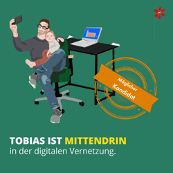 Tobias könnte sich eine Mitarbeit im PGR vorstellen, wenn er als Experte für digitale Kommunikation angefragt wird. 