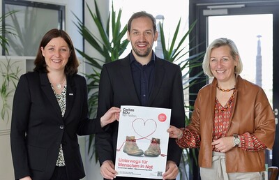 Caritasdirektorin Nora Tödtling-Musenbichler, Studienautor Florian Brugger und Kuratoriumsvorsitzende der Caritas Steiermark, Kristina Edlinger-Ploder, bei der Präsentation des Solidaritätsbarometers.
