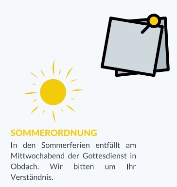 Sommerordnung / Pfarrverband Obdacherland