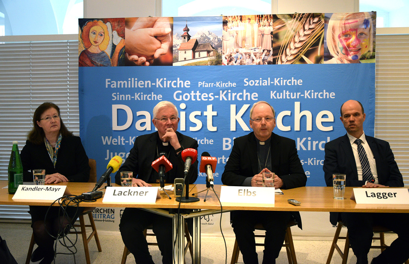 Kanzlerin Kandler-Mayr, Erzbischof Franz Lackner, Bischof Benno Elbs, Geschäftsführer des Grazer Elisabethinen-Spitals, Christian Lagger