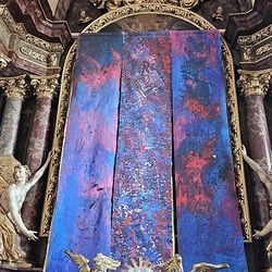 Das Fastentuch der Pfarre Graz-St. Veit ist vor 20 Jahren als Firmprojekt entstanden, unter der künstlerischen Leitung von Lotte Hubmann.