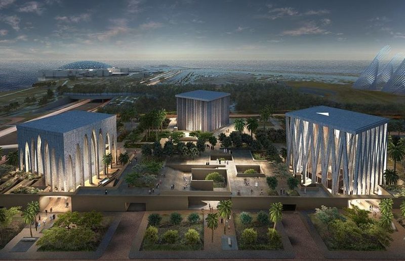 Adjaye Associates Modell des Hauses der abrahamitischen Familie, das in Abu Dhabi entstehen soll.