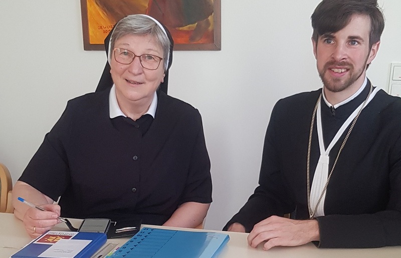 Leitungsteam der Orden in der Diözese Graz-Seckau / Ursulinen Graz/Sr. Franziska Trummer Leitungsteam der steirischen Ordenskonferenz: Sr. Sonja Dolesch und Propst Bernhard Mayrhofer