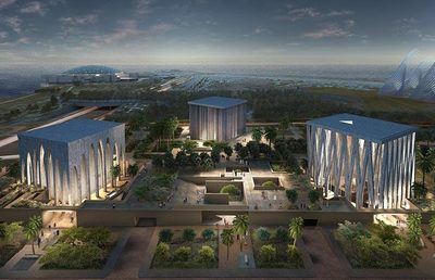 Modell des Hauses der abrahamitischen Familie, das in Abu Dhabi entstehen soll.
