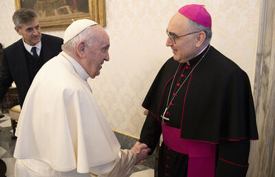Bischof Wilhelm traf Papst Franziskus zuletzt beim ad-limina-Besuch der österreichischen Bischöfe in Rom im Dezember 2022.