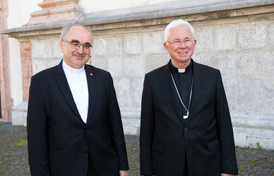 Erzbischof Franz Lackner und Diözesanbischof Wilhelm Krautwaschl sind auf Solidaritätsbesuch bei der ukrainisch-katholischen Kirche.