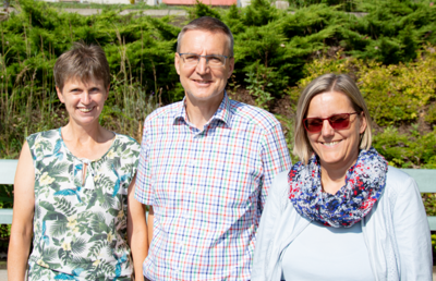 Das Seelsorgeteam der Katholischen Krankenhausseelsorge am LKH Hochsteiermark, Standort Leoben (v.l.n.r.): Andrea Reithofer, Berthold Brottrager, Birgit Distler