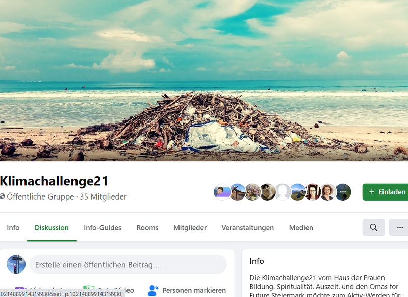 Jetzt gibt es zum Diskutieren, Anregen, Kommentieren, etc. auch eine eigene Facebook-Gruppe zu unserer Klima-Challenge 21!