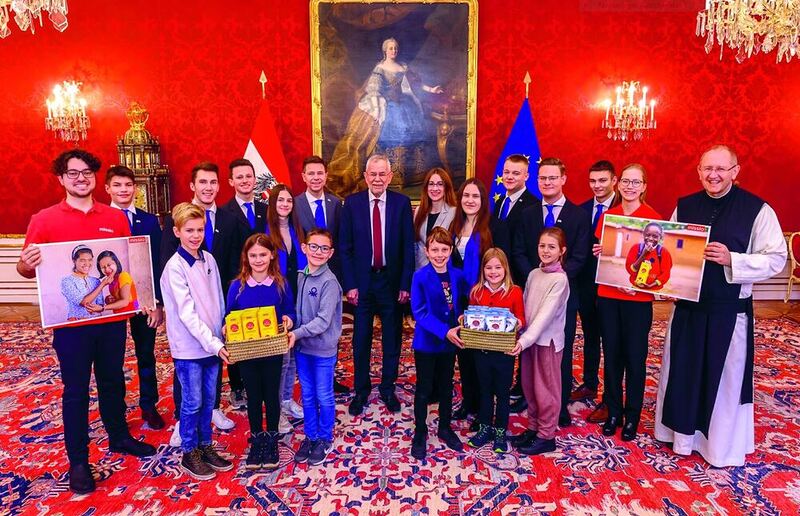 Die Missio-Jugendaktion war im Jahr 2023 zu Besuch bei Bundespräsident Alexander Van der Bellen.